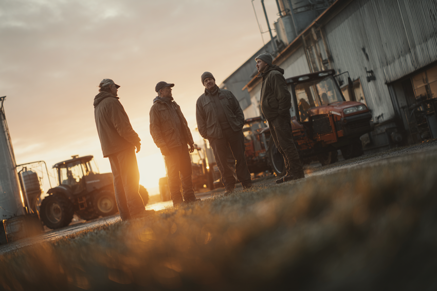 Diskussion i kvällssol