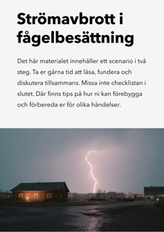 Omslag: Strömavbrott i fågelbesättning