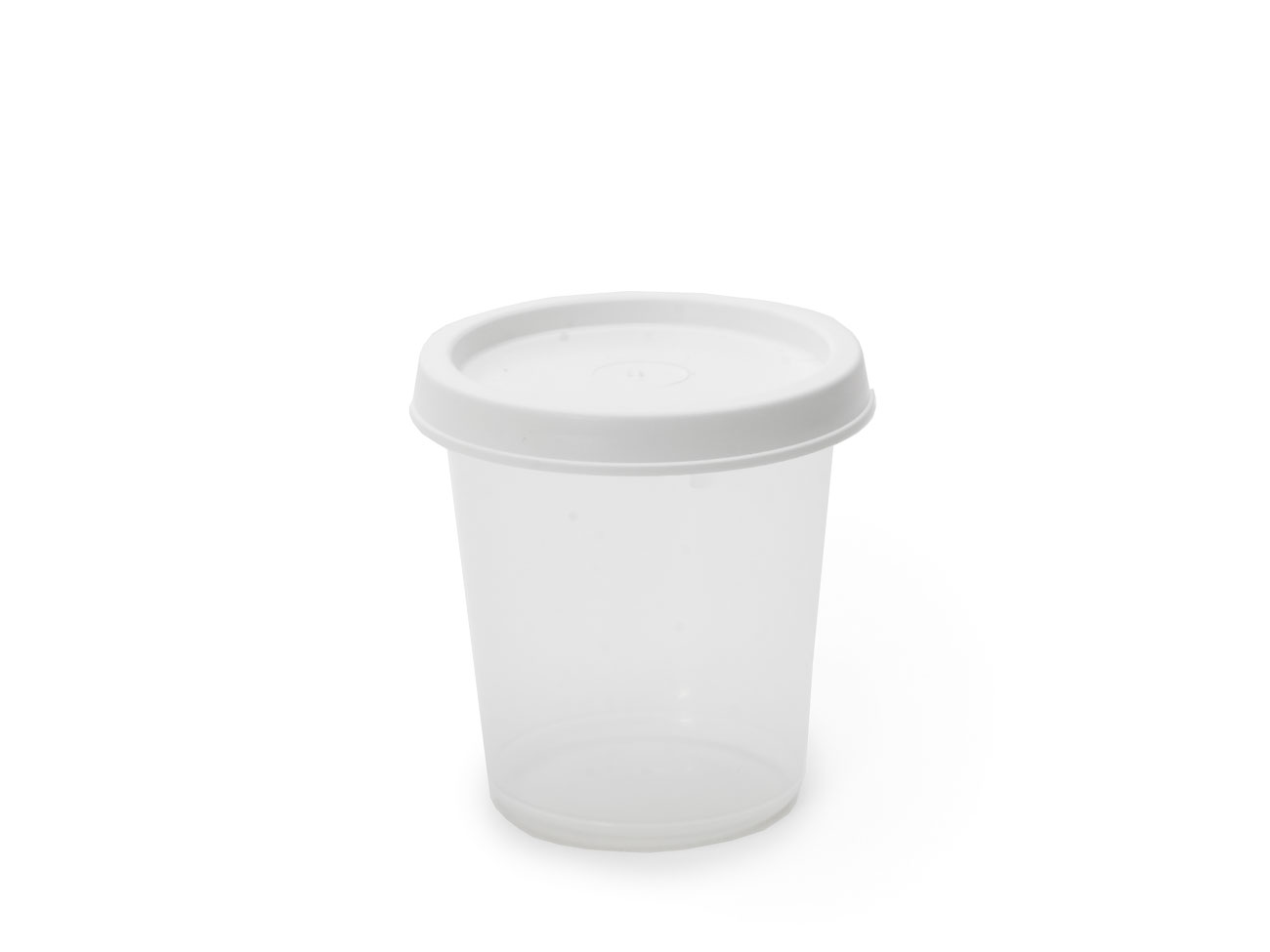 Provtagningsutrustning, plastburk med lock.