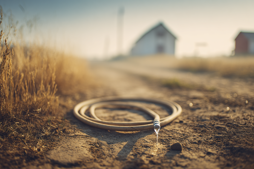 Torka med vattenslang