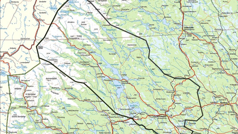 Karta över Norrbottens länk