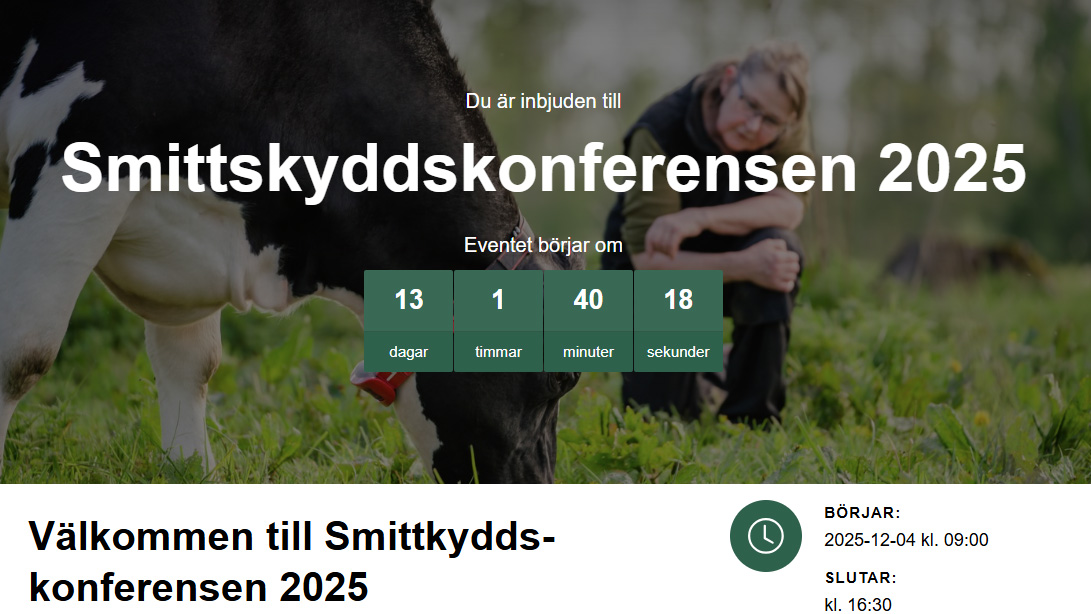 Skärmklipp av anmälningssida med nedräkning