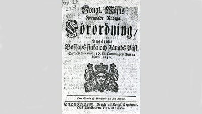 Försättsblad från skrivelse daterad 1750. 