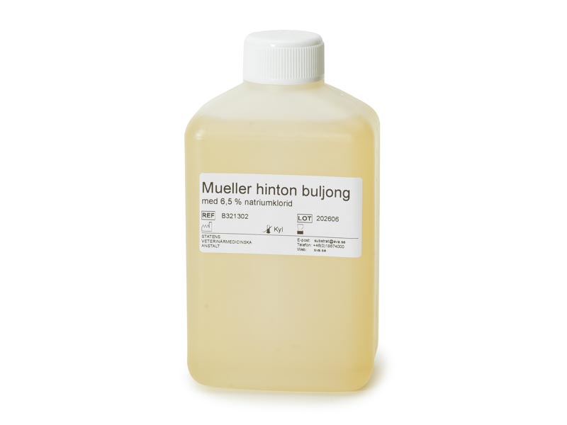 Mueller hinton buljong med 6.5 procent NaCl, 500 ml