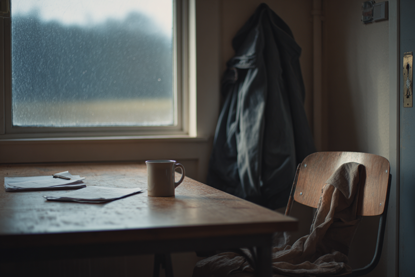 Tom stol vid fönster