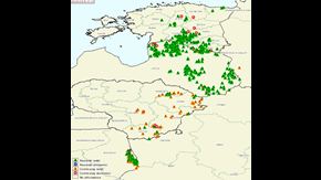 Utbrott av afrikansk svinpest på vildsvin och gris i Baltikum under 2015. Källa: OIE