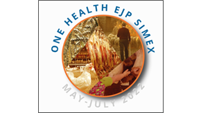 Logotyp med texten One Health EJP Simex maj till juni 2022.