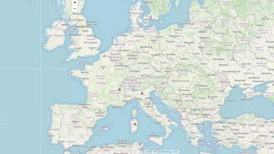 Karta med utmärkta fyndplatser