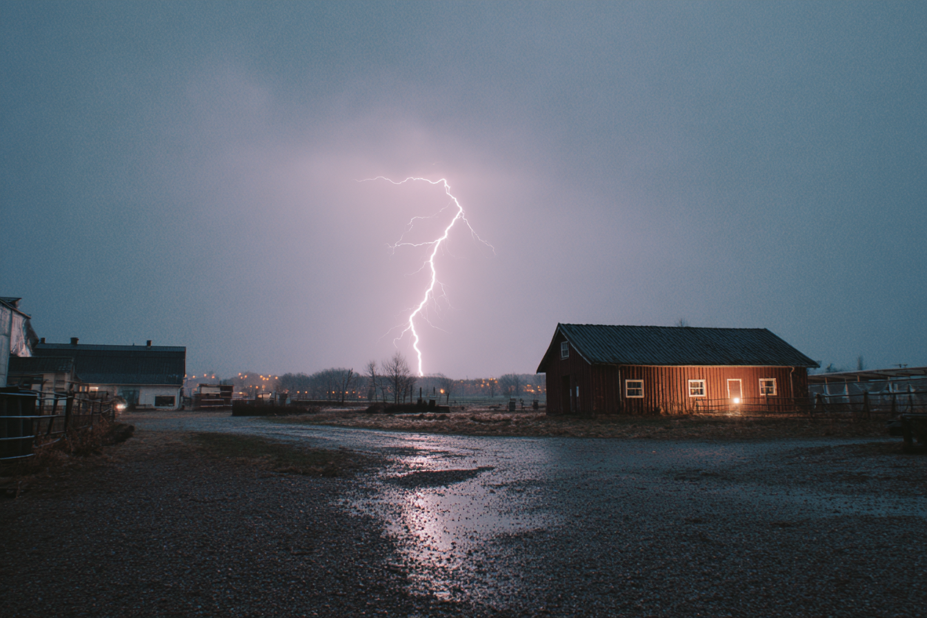 Storm över bondgård